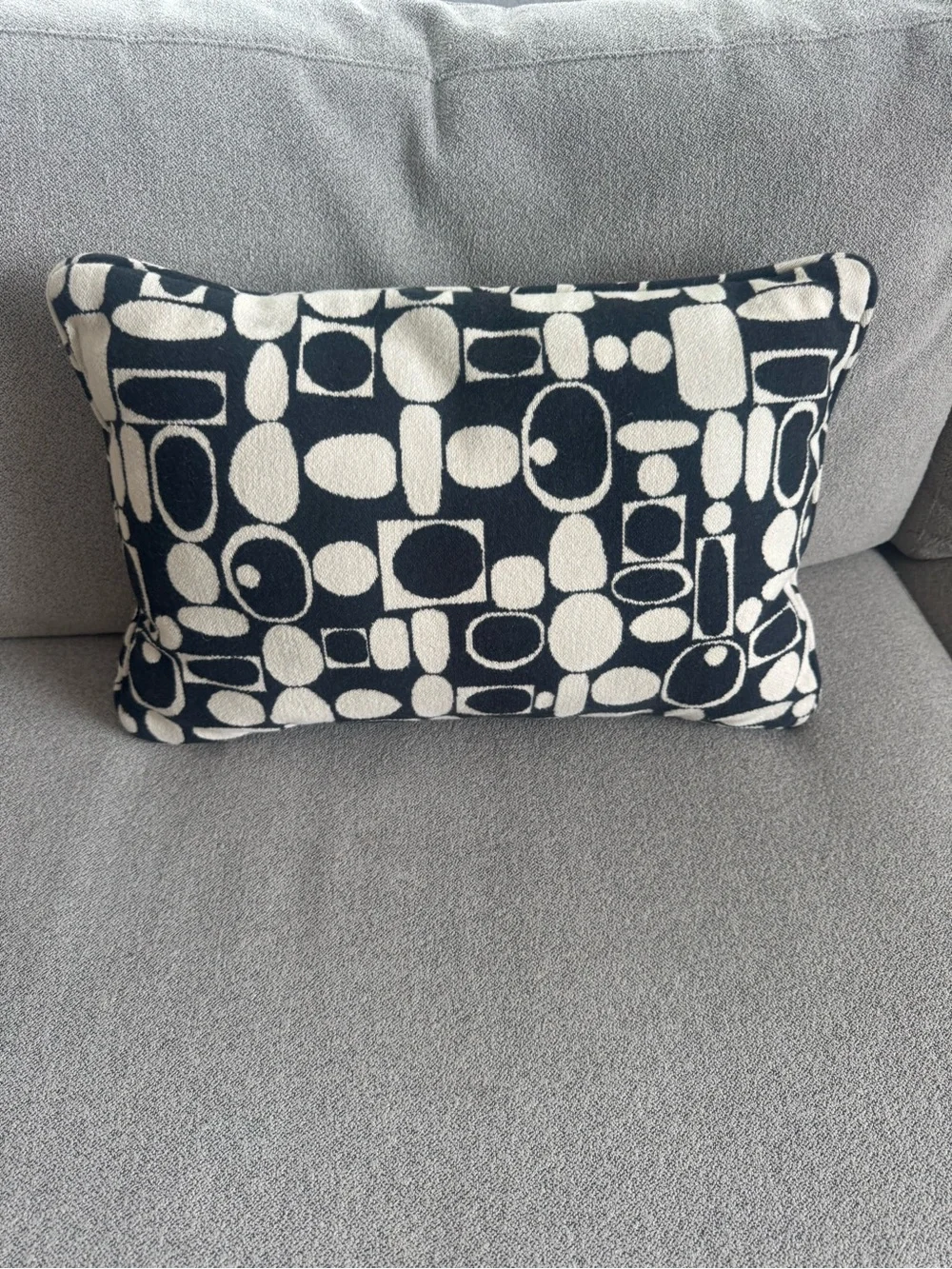 Decorative Black and White Geometric Lumbar Pillow - Home Accents